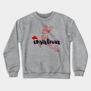 "Jolly Christmas Wishes: A Festive Celebration with a Dear in a Hat!" Crewneck Sweatshirt